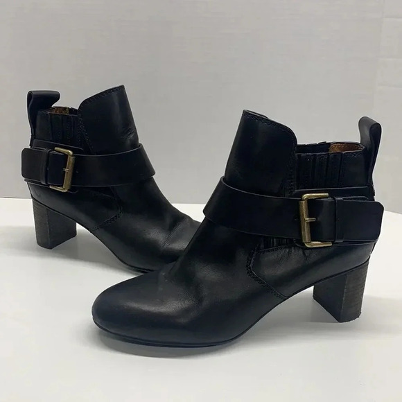 See By Chloe Shoes - See By Chloe Black Ankle Boots with Gold Buckle